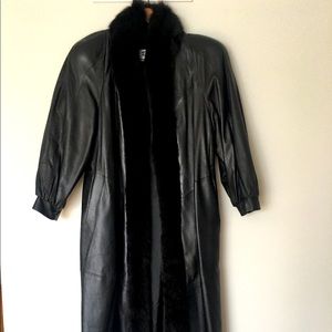 Genuine Leather Coat with Real Fox Fur